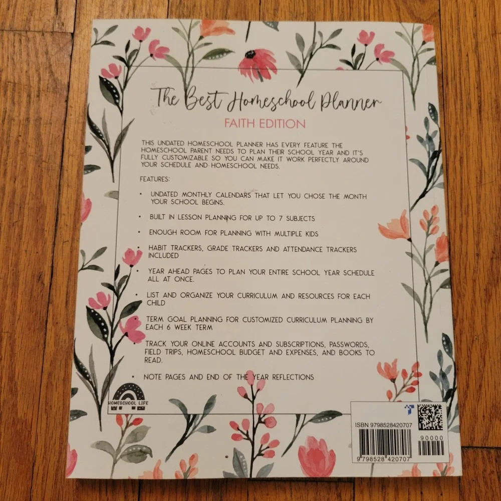 Academy of Excellence Homeschool Planner White Floral FAITH EDITION Proverbs